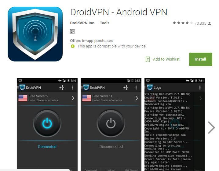 free internet for android phone using droidvpn