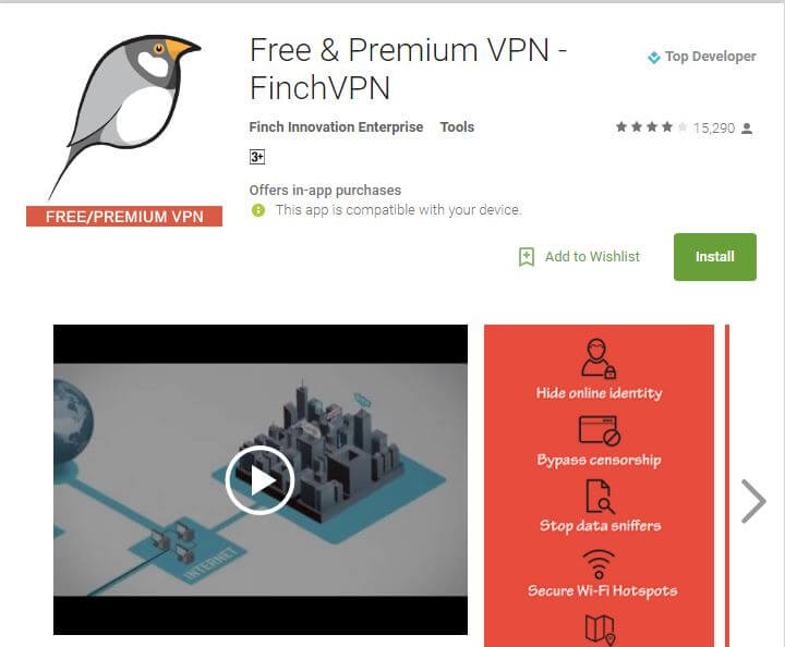 Finch Vpn Best Free VPN Apps for Android 2017