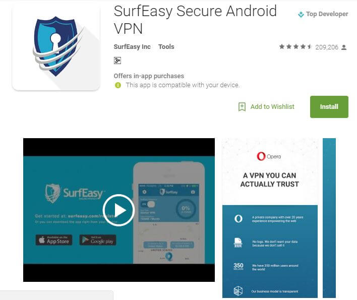 SurfEasy Best Free VPN Apps for Android 2017