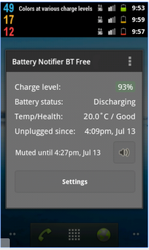 Battery Notifier BT Free Settings