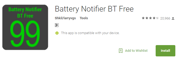 Battery Notifier BT Free Install