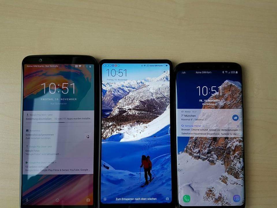 OnePlus 5T vs Mi Mix 2 vs Samsung Galaxy S8