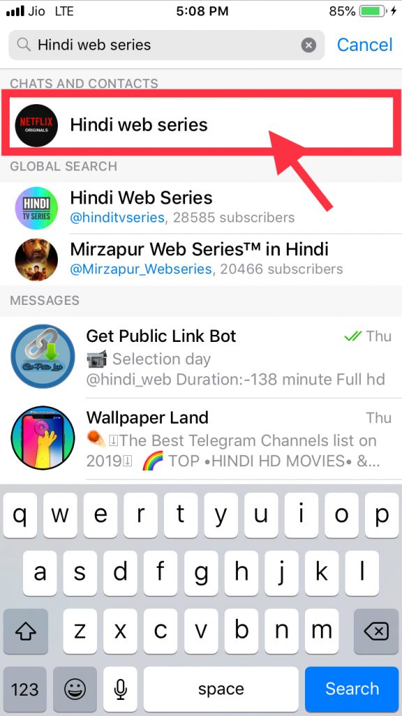 Telegram Hindi Web Series Search