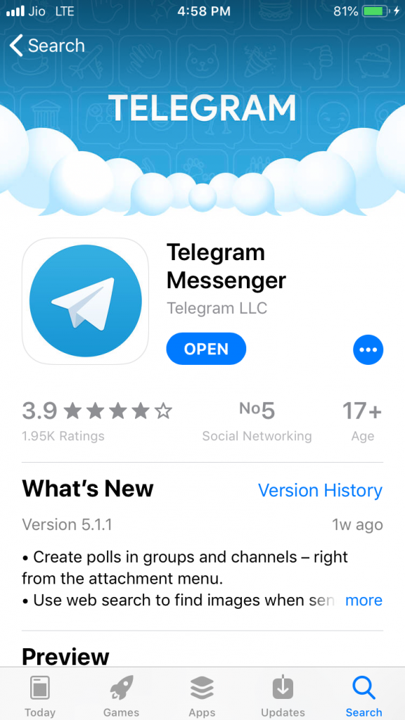 Telegram Official app -Droidtechie