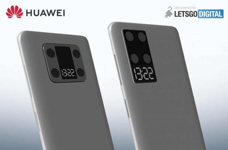 Huawei patents a smartphone design with a secondary display alongside the camera module.